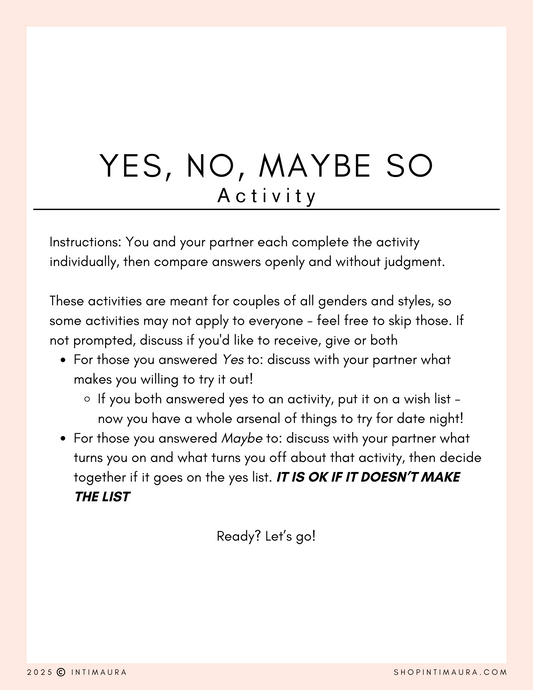 Free Guide: Yes/No/Maybe So Activity