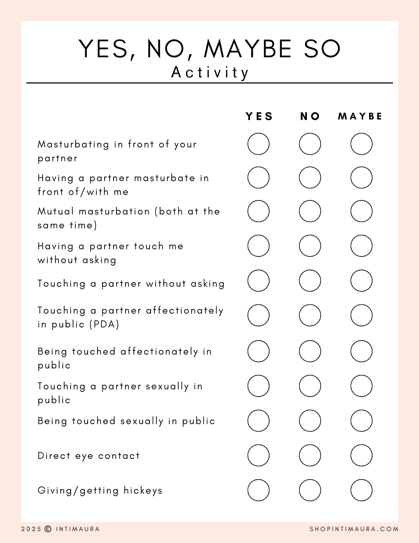 Free Guide: Yes/No/Maybe So Activity